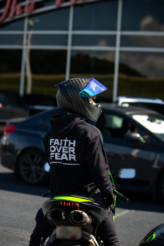 Faith over Fear Automotive Logo Hoodie